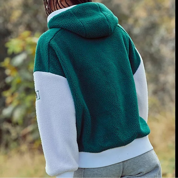 FREE PEOPLE Hit the Slopes Hoodie Evergreen NEW XS - Picture 2 of 8